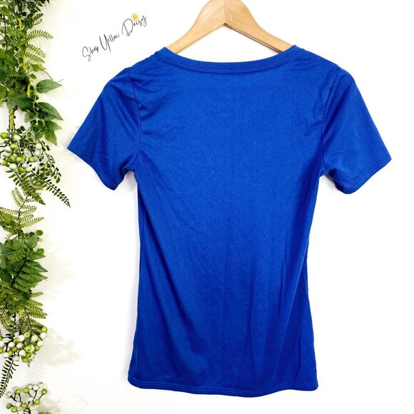 Nike Dri-Fit Womens Athletic Cut‎ V-Neck Tee Shirt Blue Size S ~SS137.3 - Picture 4 of 4